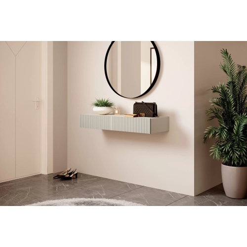 Wisząca konsola / toaletka Nicole 100 cm z szufladami - kaszmir / kaszmir mat